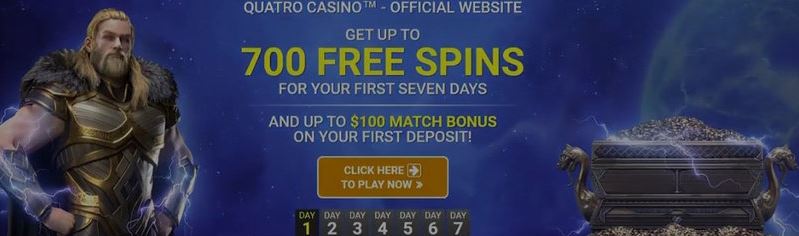  Holen Sie sich 700 Freispiele und Einzahlungsbonus bei Quatro Casino